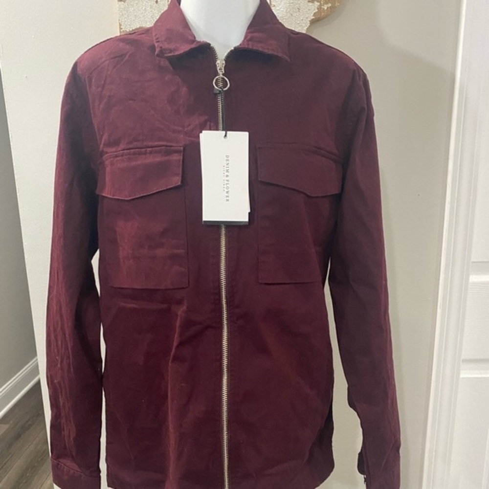 NWT! Denim & Flower‎ Burgundy Jacket
